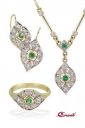 SET 5 emerald and diamond Au